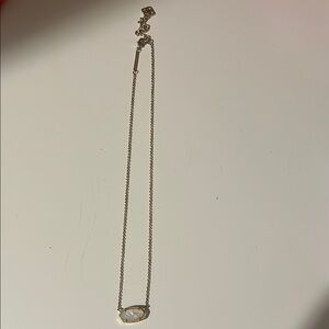 Kendra Scott Gold Necklace with White Stone